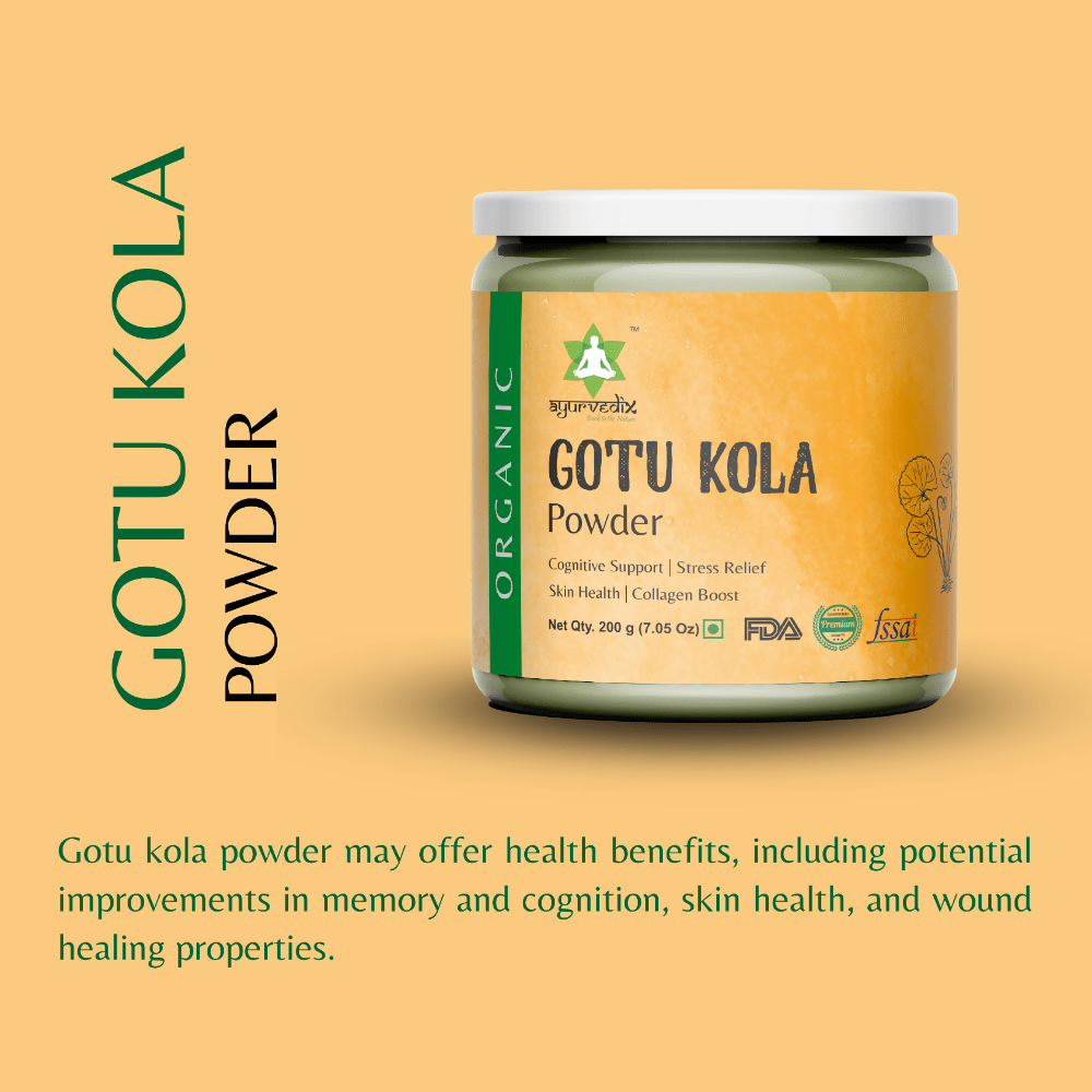 Ayurvedix Organic Gotu Kola Leaf Extract Powder - Swadesiicart