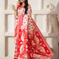 Shree Shyam Fashion Linen Cotton Red & White Saree