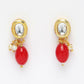 NVR Women's Red Artificial Beads Layered Necklace with Drop Earring - Swadesiicart