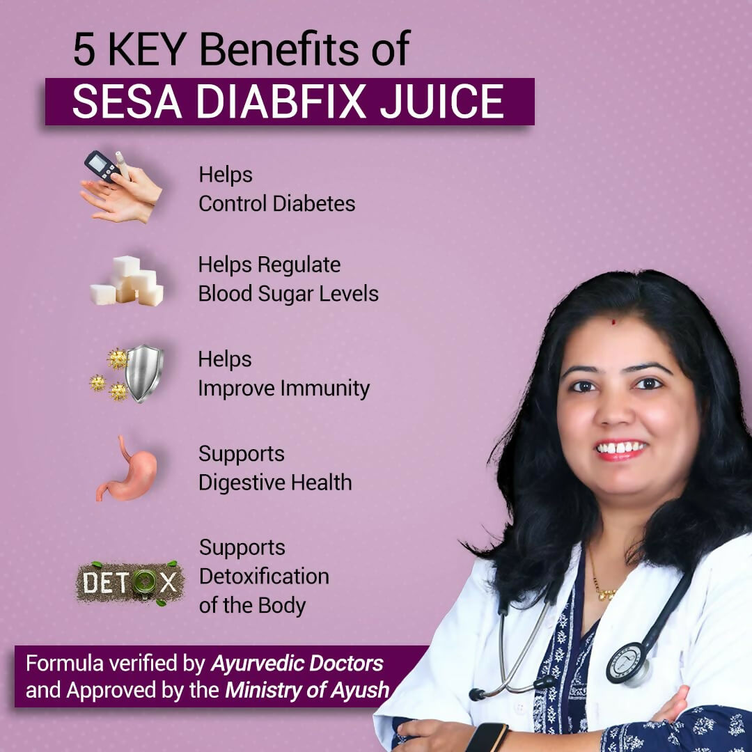 Sesa Ayurvedic Diabfix Juice with Karela Jamun Juice - Swadesiicart