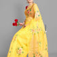 Vamsee Gopika Yellow Georgette Saree - Swadesiicart