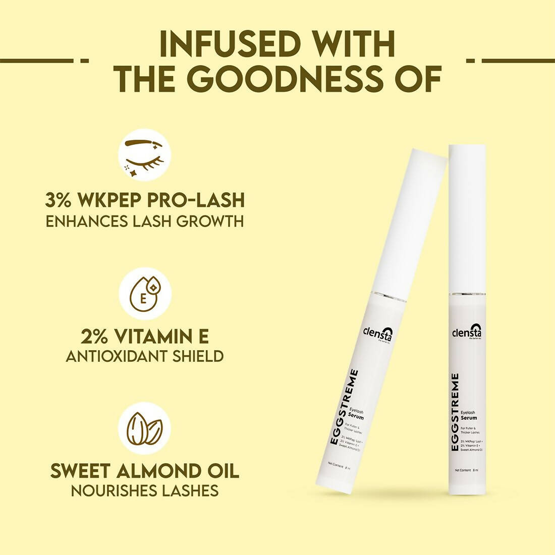 Clensta Eggstreme Eyelash Serum | Swadesiicart