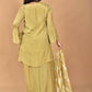 Morchari Women And Hand Embroidery Palazzo Set-Mehandi Green - Swadesiicart