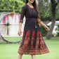 Juniper Black Georgette Festive Printed A-Line Dress For Women | Swadesiicart