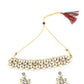 Mominos Fashion Johar Kamal Gold-Polished Brass Finish Kundan/Pearls Choker For Women (White) | Swadesiicart