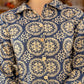 Yufta Ethnic Motifs Print Navy Blue Cotton Co-Ord Set - Swadesiicart
