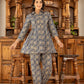 Yufta Ethnic Motifs Print Navy Blue Cotton Co-Ord Set - Swadesiicart