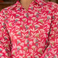 Yufta Ethnic Motifs Print Pink Cotton Co-Ord Set - Swadesiicart