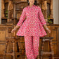 Yufta Ethnic Motifs Print Pink Cotton Co-Ord Set - Swadesiicart