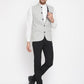 Even Apparels Grey Merino Men's Nehru Jacket-Contrast Lining-Free Pocket Square | Swadesiicart