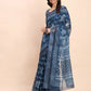 Shree Shyam Fashion Linen Cotton Indigo Blue Saree