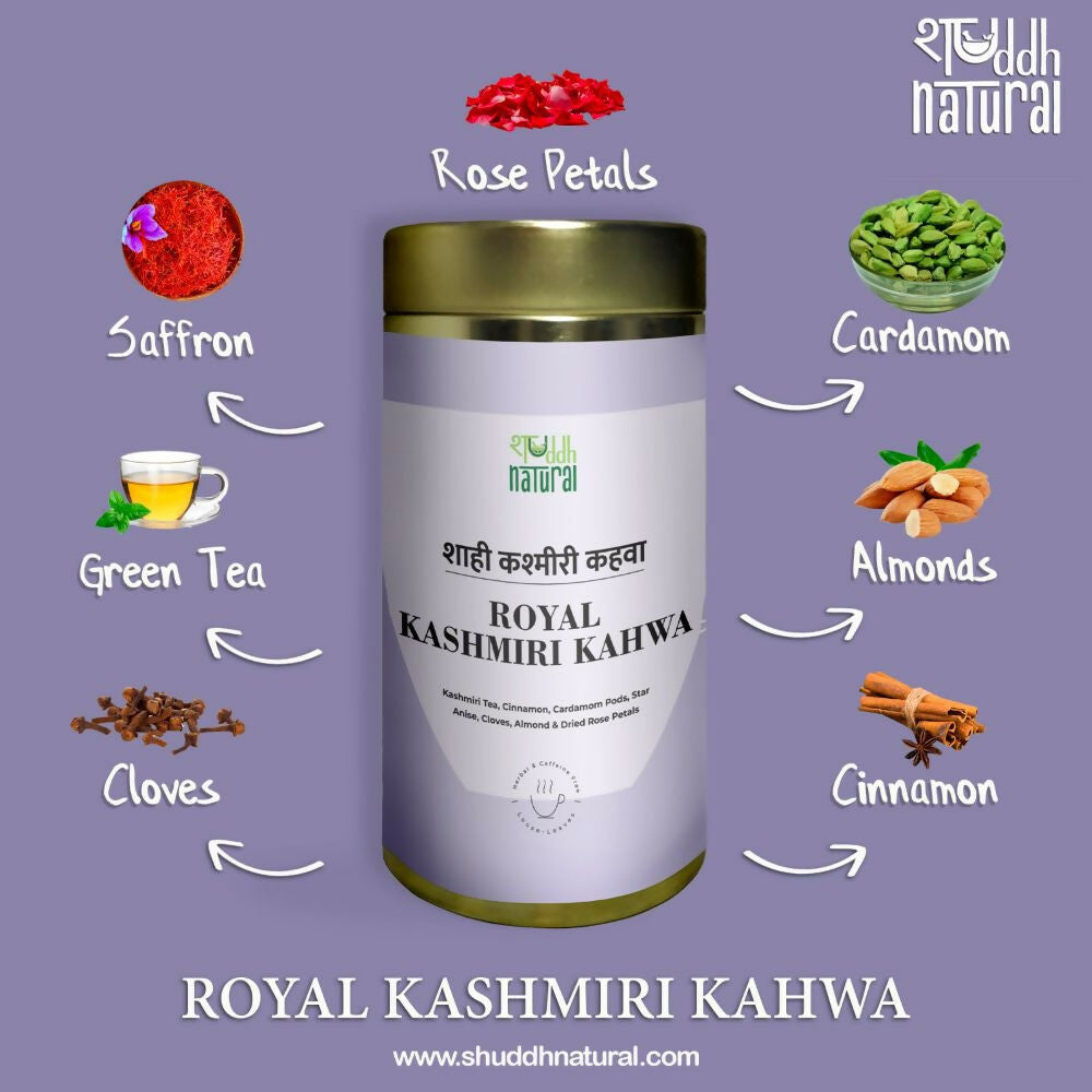 Shuddh Natural Ubtan Based Herbal Gulal, Ayurvedic Thandai Powder, Kashmiri Kahwa | Holi Gift Hamper | Swadesiicart