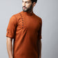 Even Apparels Brown Color Linen Pure Cotton Men's Kurta With Side Placket (SLD1137) | Swadesiicart