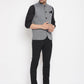Even Apparels Grey Merino Men Woven Nehru Jacket PW689 | Swadesiicart