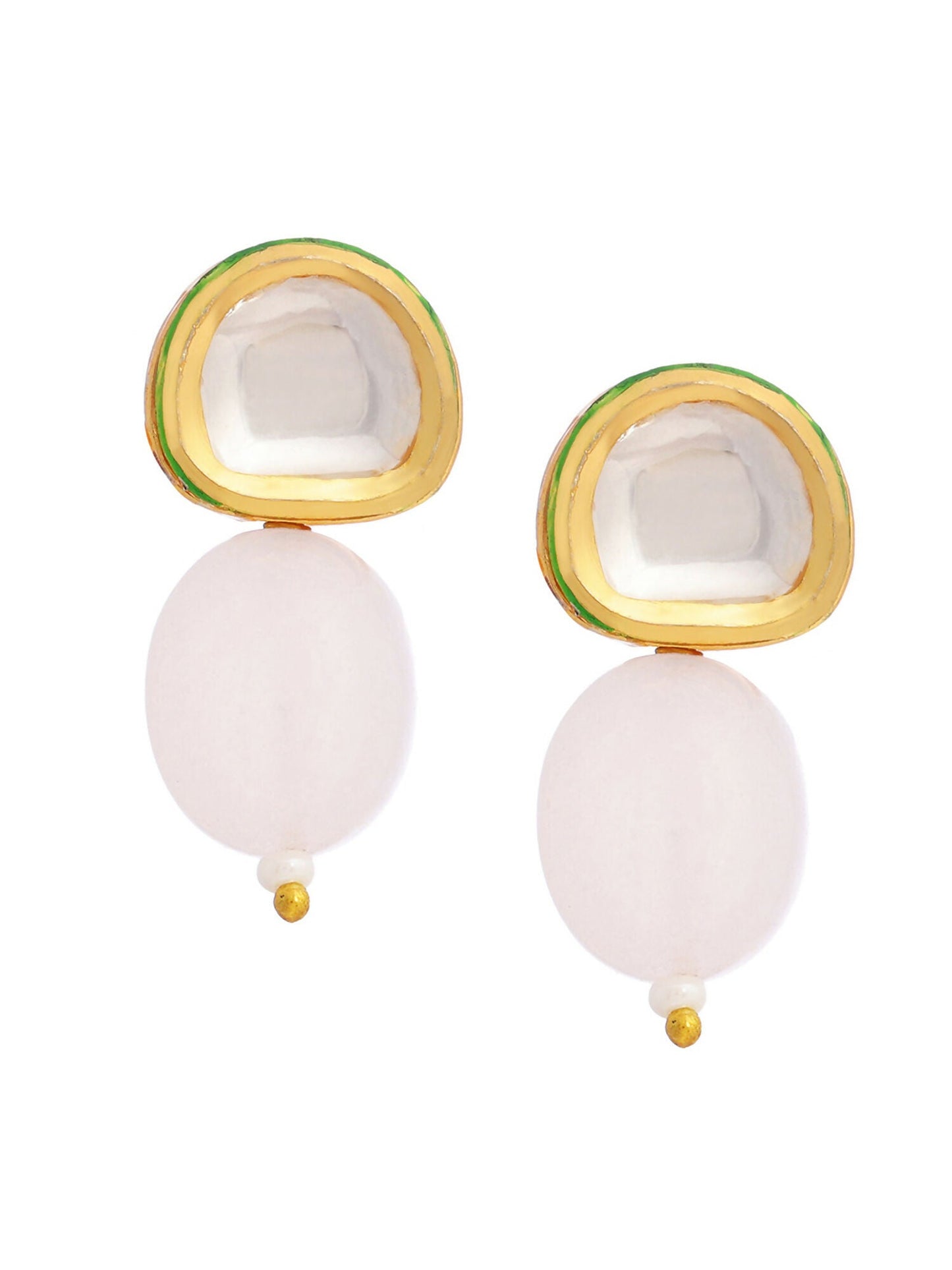Ruby Raang Pink Kundan Studs | Swadesiicart