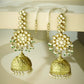 Nuyug 22K Gold-Plated Floral Jhumki Kundan Studded Kanauti Earrings | Swadesiicart