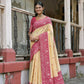 Vishnu Weaves Women's Rani Handloom Raw Silk Woven Saree with Blouse - Swadesiicart