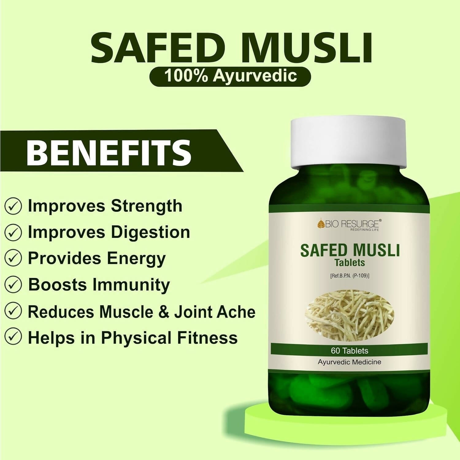 Bio Resurge Life Safed Musli Tablets - Swadesiicart