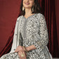 Stunning White Front & Back Embroidered Trendy Anarkali Suit - Emponline | Swadesiicart