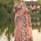 Shree Shyam Fashion Peach Linen Cotton Saree