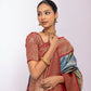 Vishnu Weaves Women's Firozi Tissue Silk Zari Woven Saree with Blouse - Swadesiicart