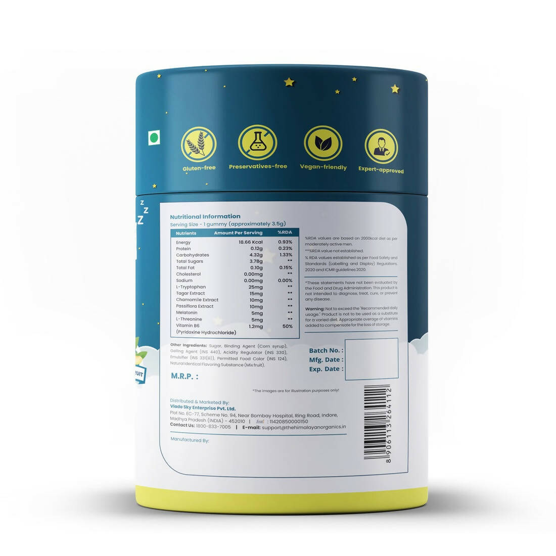 Himalayan Organics Melatonin Tagar + Chamomile Extract Gummies - Swadesiicart