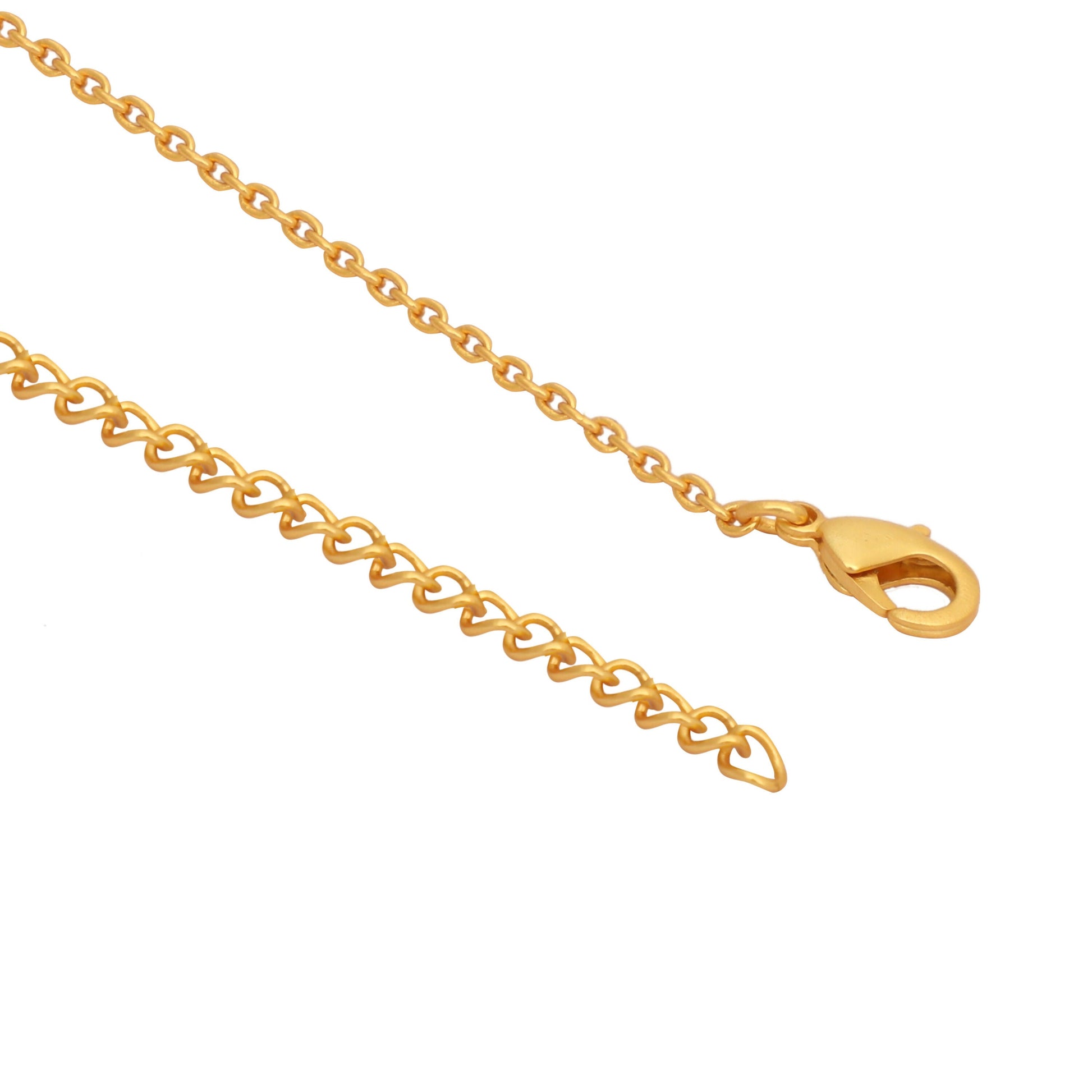 Nuyug 18K Gold-Plated Zircon Studded Minimal Chain Textured Surface Pendant Necklace | Swadesiicart