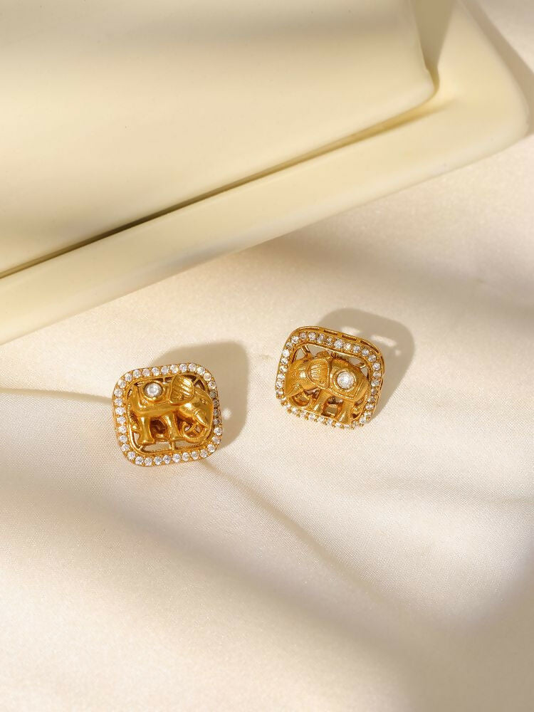 Elephant Studs - Ruby Raang | Swadesiicart