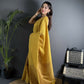 Joban Fashion Golden Yellow Banarasi Soft Lichi Silk Checks & Woven Saree | Swadesiicart