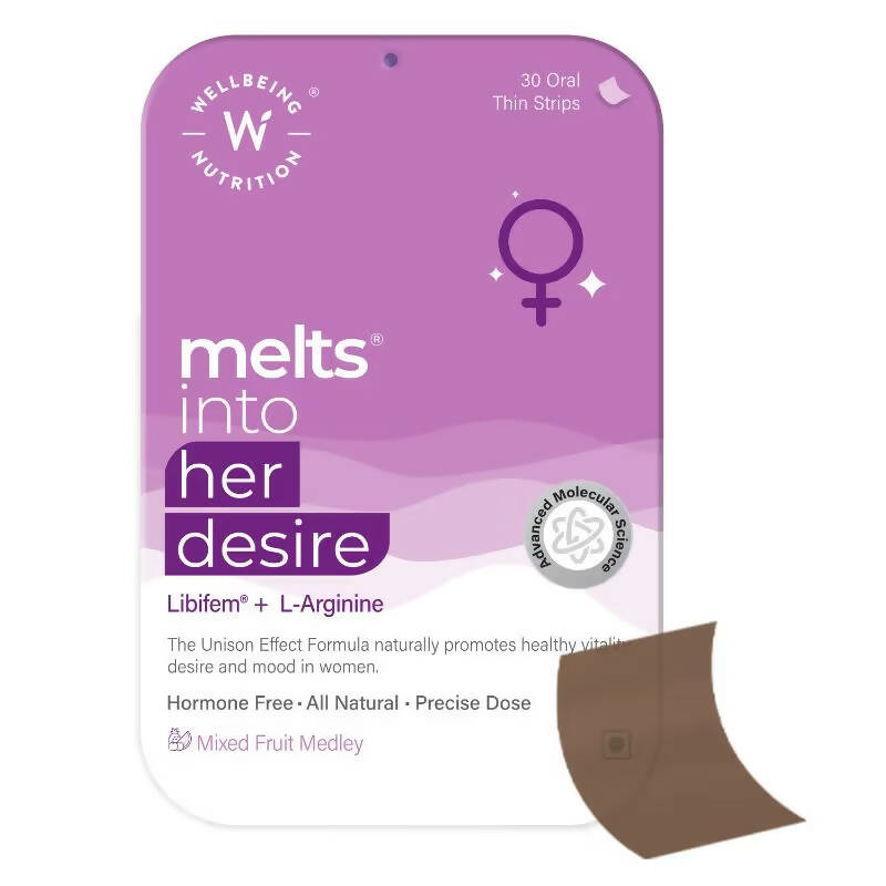 Wellbeing Nutrition Melts Into Her Desire Libifem + L-Arginine Strips - Mixed Fruit Flavor - Nutritionalab Private Limited
