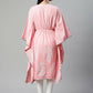 Ahalyaa Women Pink Pure Cotton Printed Kaftan Kurta | Swadesiicart