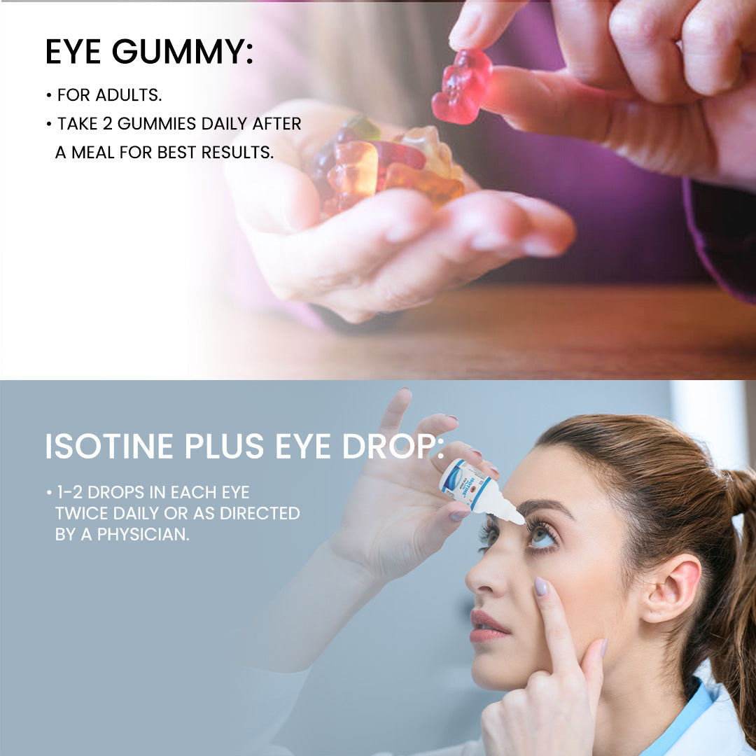 Jagat Pharma Isotine Eye Gummy (Kids) + Isotine Plus Combo: For Vibrant Vision and Lasting Eye Health | Swadesiicart