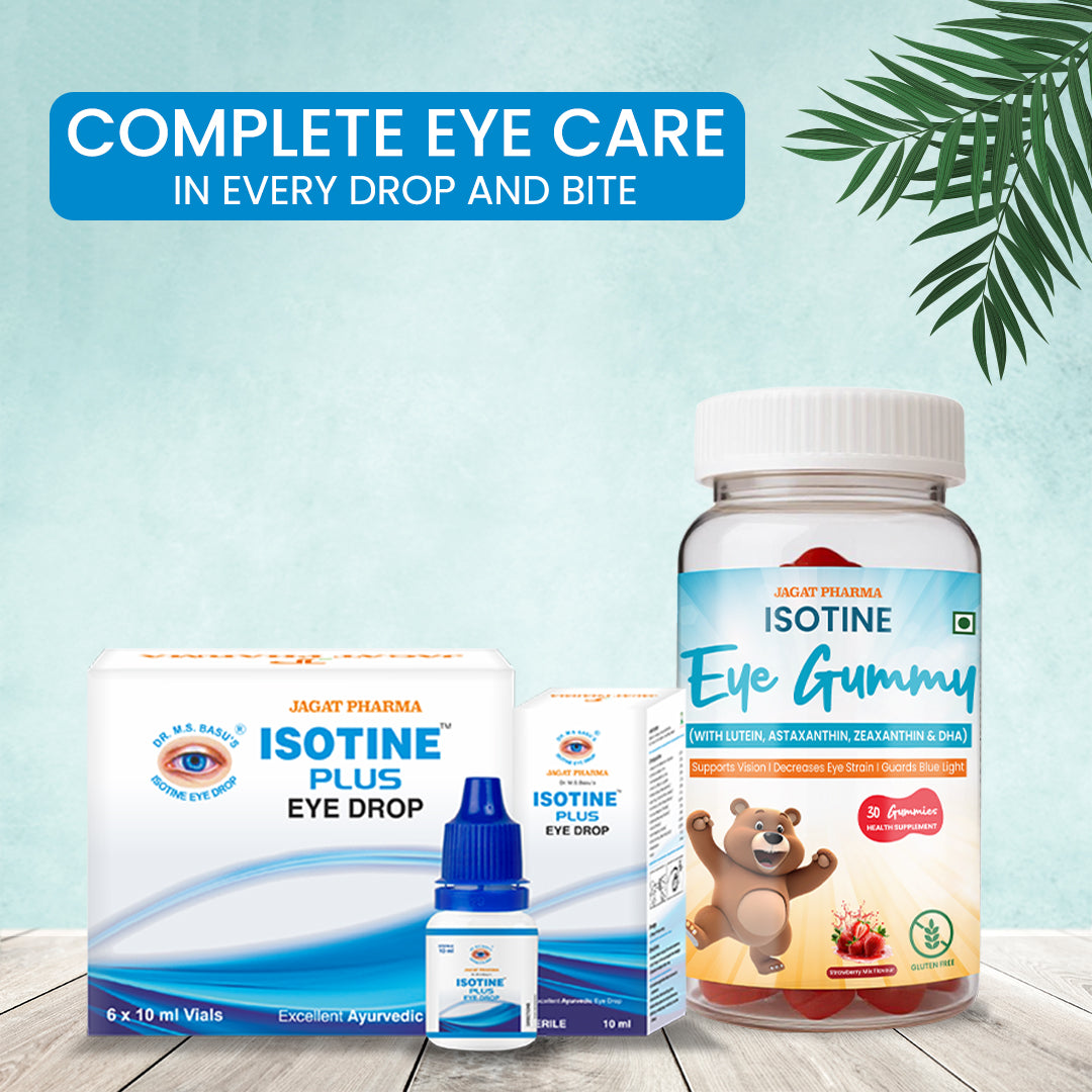Jagat Pharma Isotine Eye Gummy (Kids) + Isotine Plus Combo: For Vibrant Vision and Lasting Eye Health | Swadesiicart