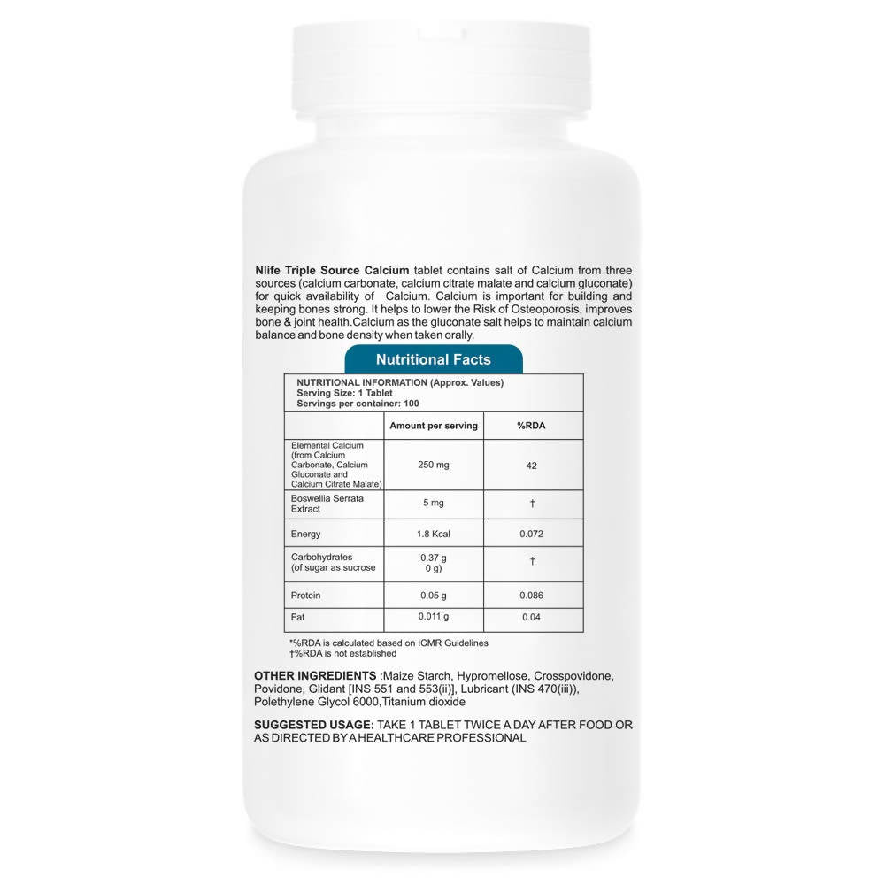 NLife Triple Source Calcium Tablets - Swadesiicart