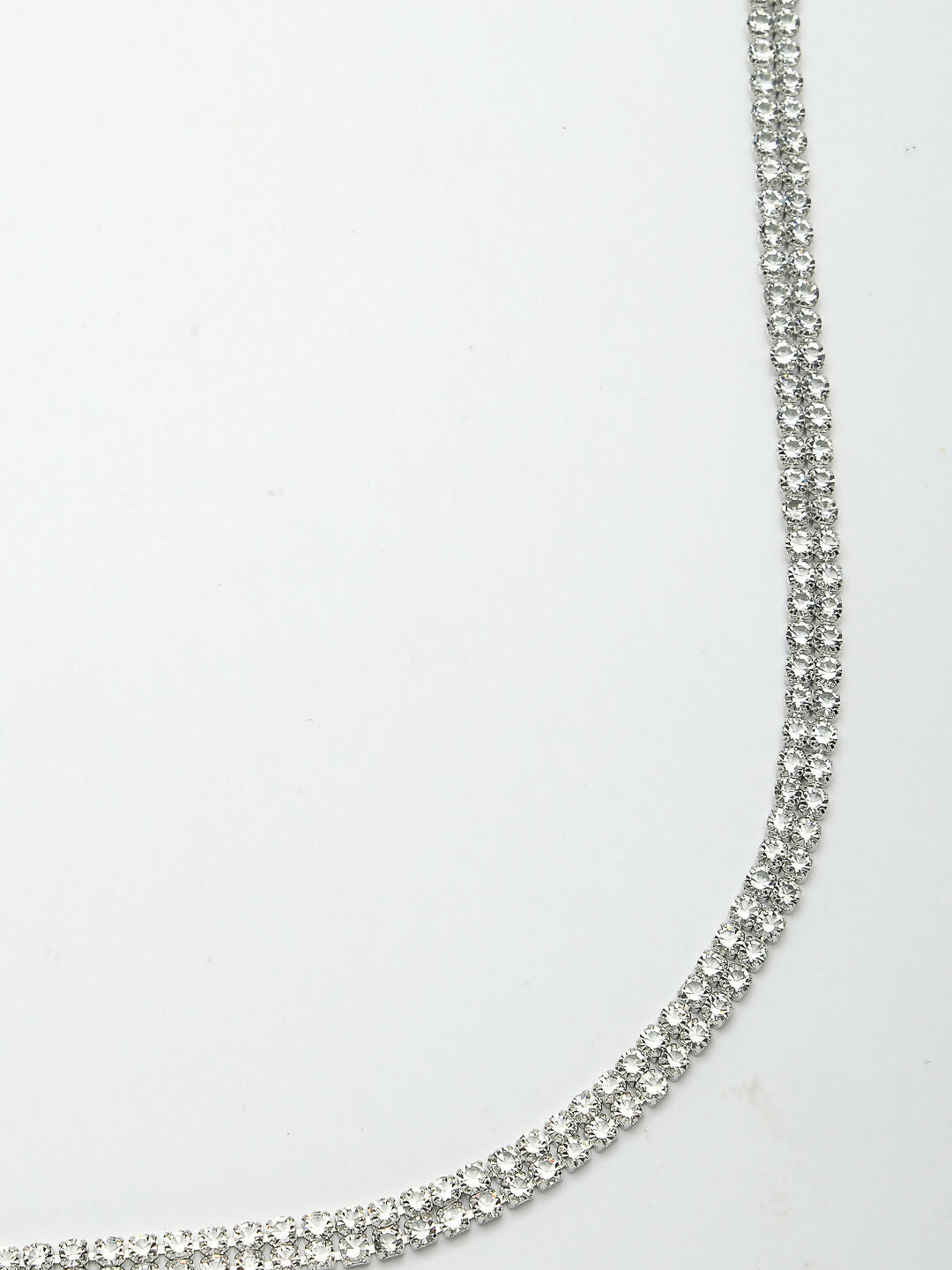NVR Women's Silver-Plated AD-Studded Double Layered Kamarbandh Waist Chain | Swadesiicart