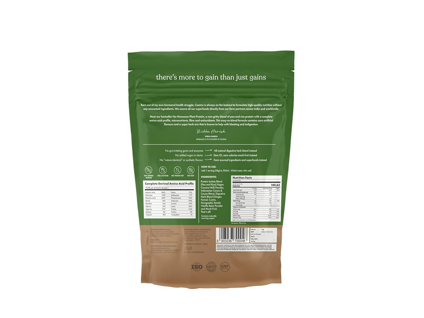 Cosmix No Nonsense Plant Protein Chocolate Indonesian Cacao | Swadesiicart