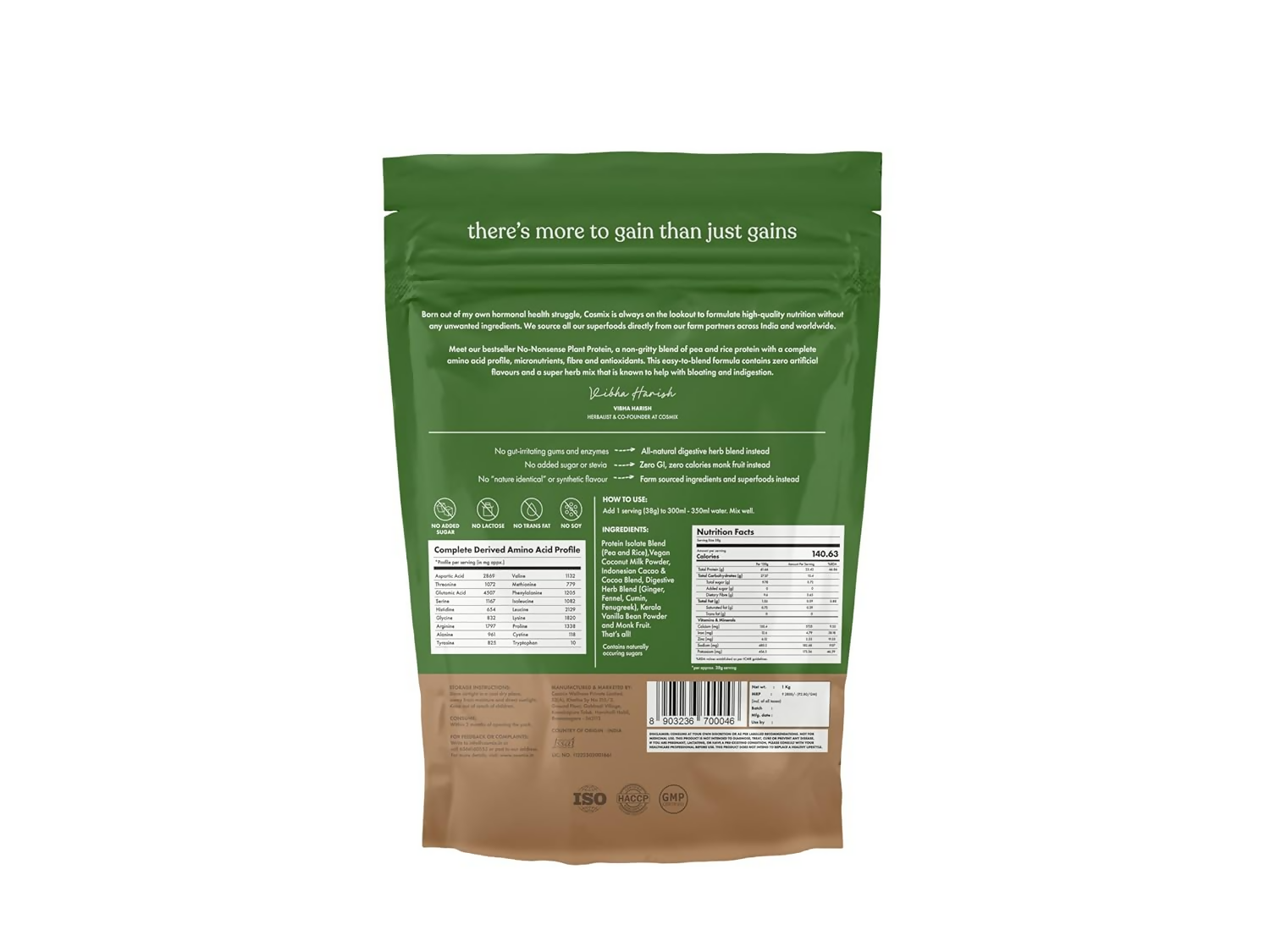 Cosmix No Nonsense Plant Protein Chocolate Indonesian Cacao | Swadesiicart
