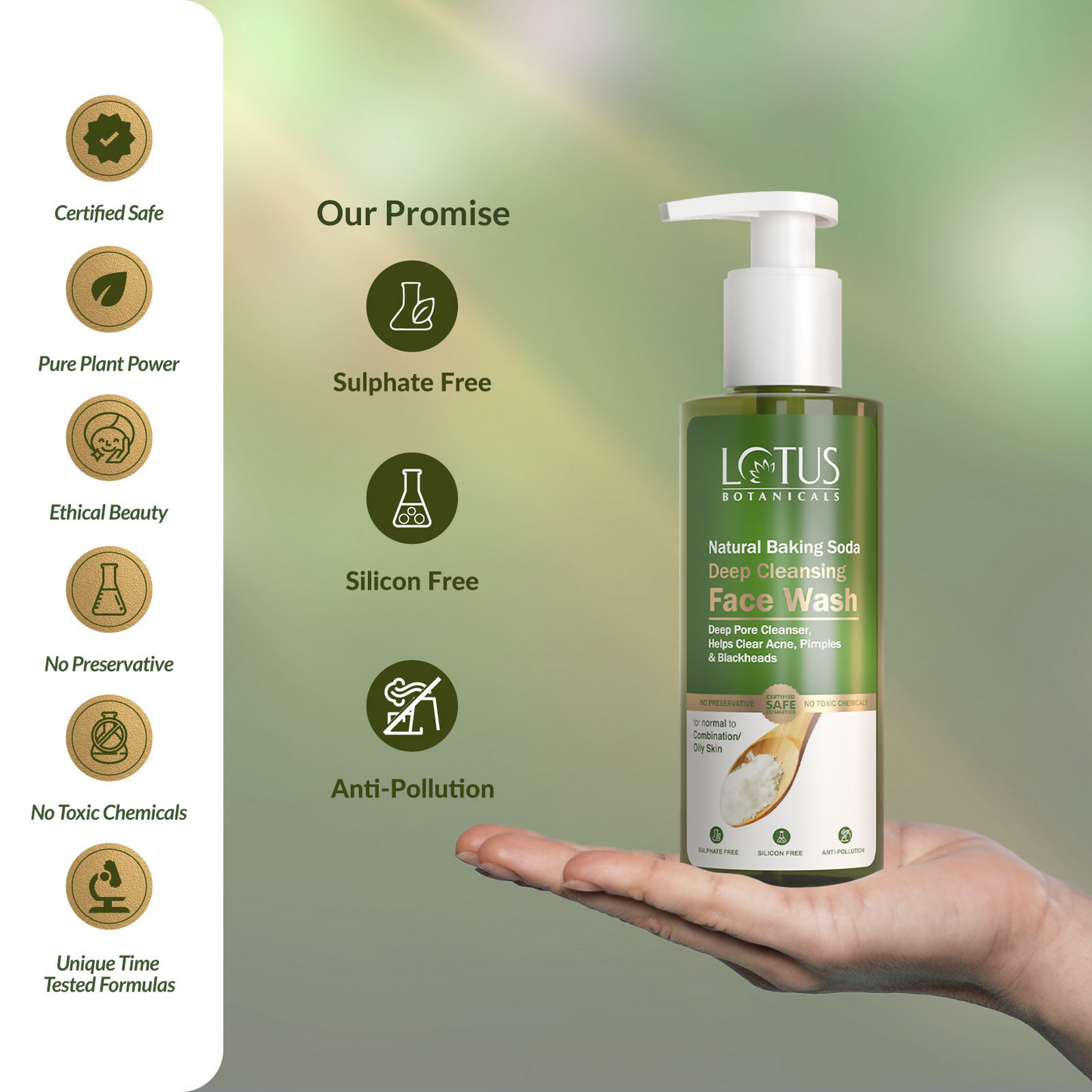 Lotus Botanicals Natural Baking Soda Deep Cleansing Face Wash | Swadesiicart