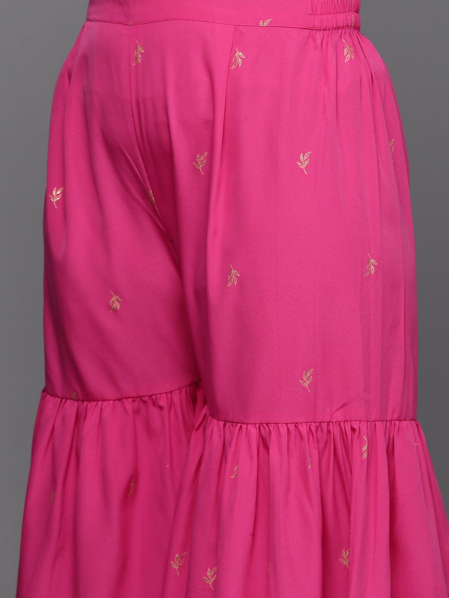 Ahalyaa Women's Traditional Wear Co-ords - Pink - Swadesiicart