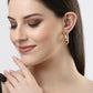 NVR Women Gold-Polished Circular-Shaped Half Hoop Earrings | Swadesiicart