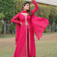 Jyoti Fashion Women's Pink Faux Blooming Embroidered Kurta with Trouser & Dupatta | Swadesiicart