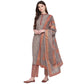 NOZ2TOZ Women's Grey Kurta & Palazzo With Dupatta- (3pcs set) - Swadesiicart
