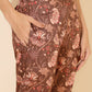 Janasya Women's Brown Crepe Digital Floral Printed Festive Straight Kurta Set | Swadesiicart