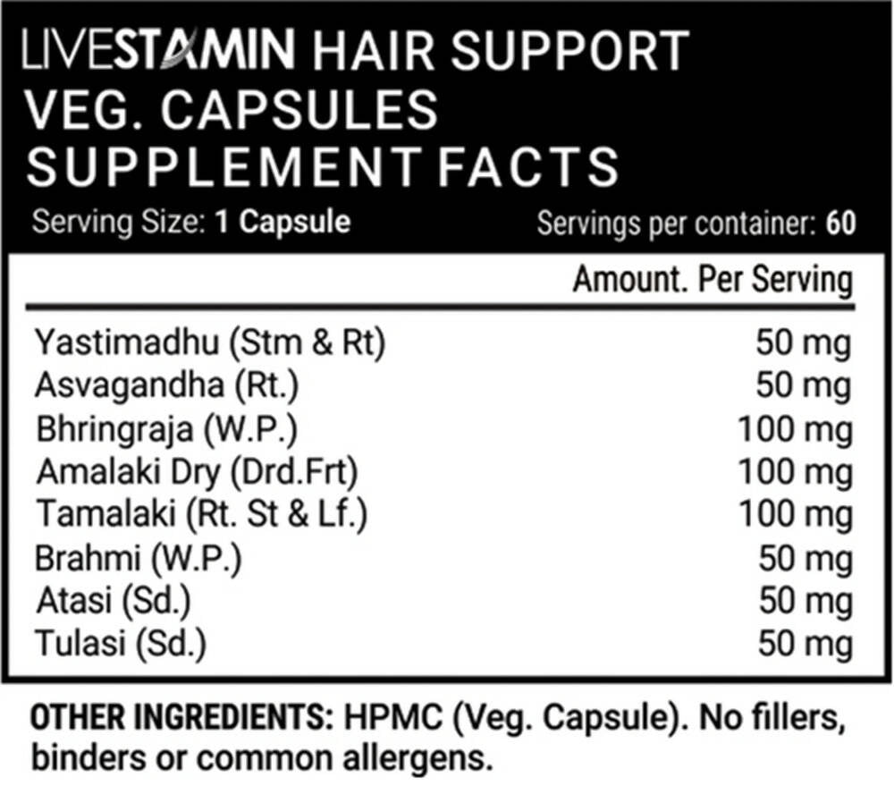 Livestamin Hair Support Capsules - Swadesiicart