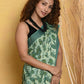 Very Much Indian Designer Modal Silk Saree With With Beautiful Floral Print - Sea Green | Swadesiicart