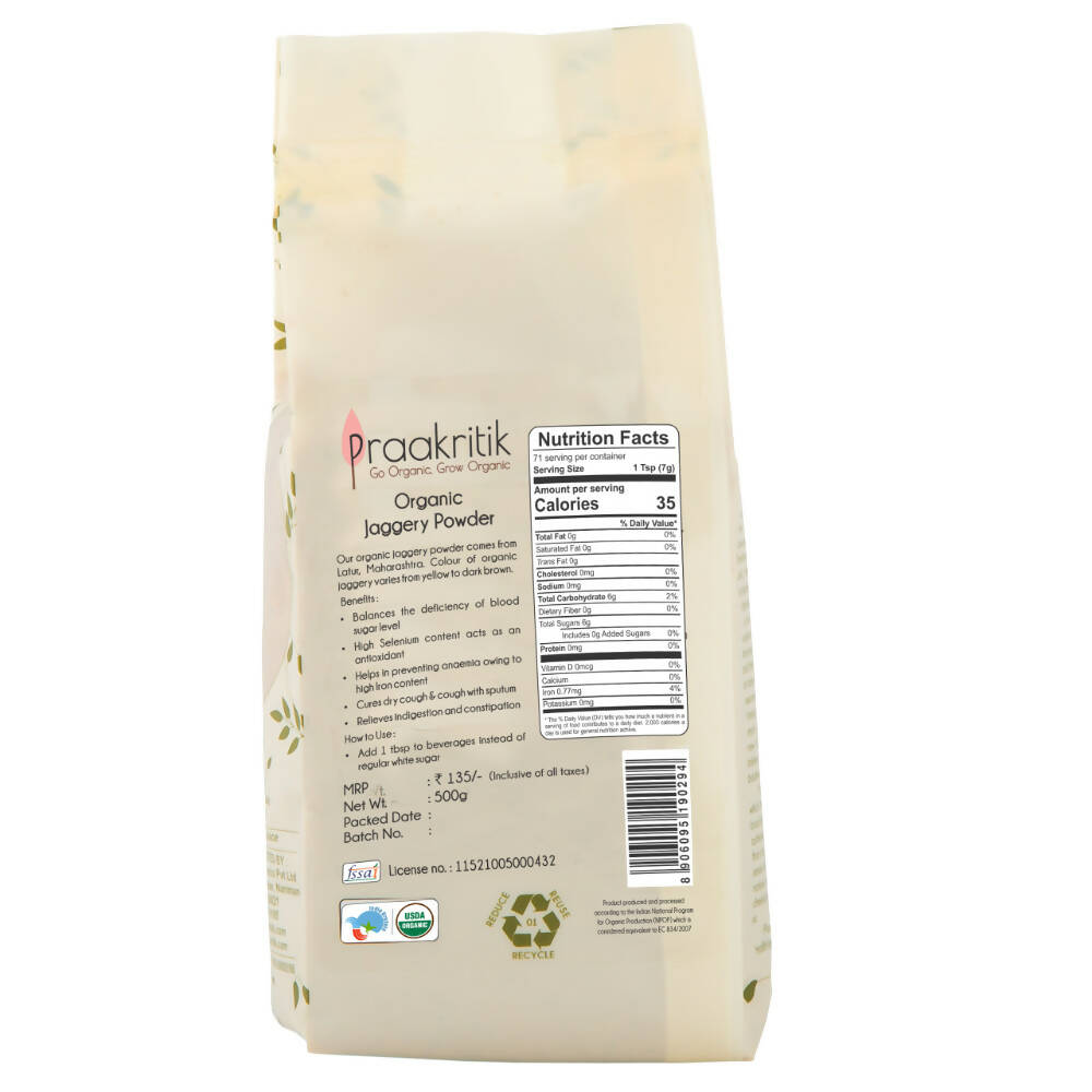 Praakritik Organic Jaggery Powder - Swadesiicart
