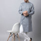 Even Apparels Grey Pure Cotton Sherwani Men's Kurta With Asymetrical Cut | Swadesiicart