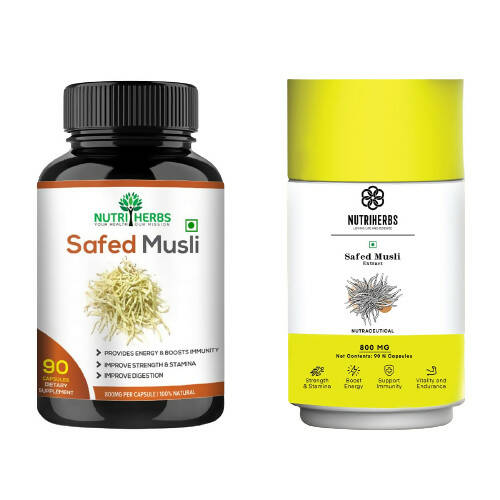 Nutriherbs Safed Musli Capsules - Swadesiicart