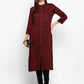 NOZ2TOZ Women's Dark Purple Color Rayon Straight Kurta Only - Noz2Toz