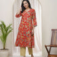 Vaasva Women Red Cotton Angrakha Kurta With Pant | Swadesiicart